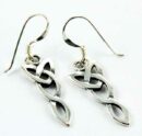 Earring Silver Knot Cut Drop