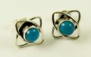 Earring Silver Stud Turquoise