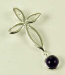 Pendant Silver Cross Amethyst