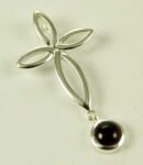 Pendant Silver Cross Garnet