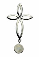Pendant Silver Cross Moonstone