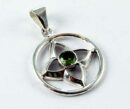 Pendant Silver Peridot Cut