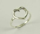 Ring Silver Hollow Heart