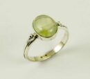Ring Silver Peridot Plain Oval Stone