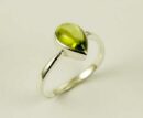 Ring Silver Peridot Plain Tear Drop