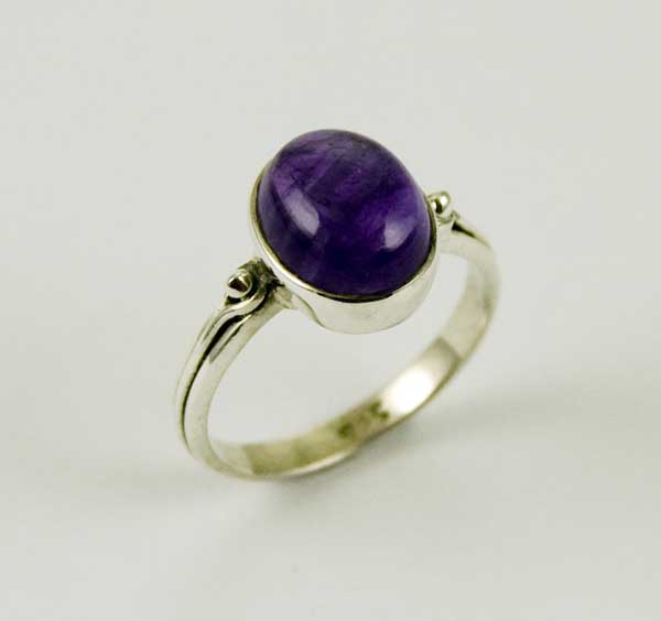 Ring Silver Amethyst Oval