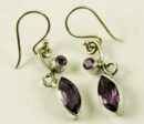 Silver Earring Oval Pointed