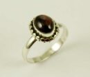 Ring Silver Garnet Oval Stone