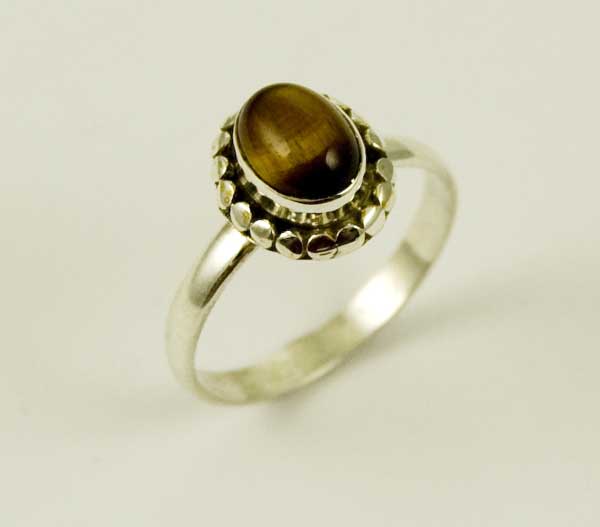 Ring Silver Tiger Eye Oval