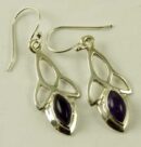 Silver Earring Stone Triquetra
