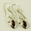 Silver Earring Stone Triquetra