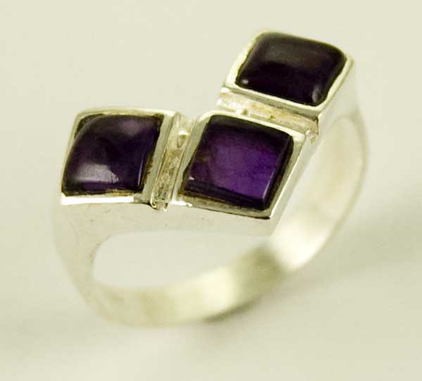 Silver Ring Amethyst Stone