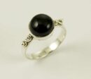 Ring Silver Circle Black Onyx