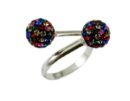 Ring Silver Double Ball 8mm