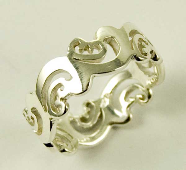Ring Silver Band Fancy
