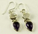 Silver Earring Oval Drop L3.3c