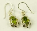 Silver Earring Peridot Tear D
