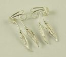 Ear Cuff Silver Feathers