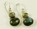 Silver Earring Oval Stones