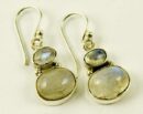 Silver Earring Oval Stones