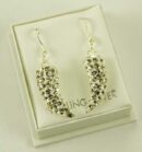 Silver Earring Horn CZ L30mm