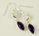 Silver Earring Oval Amethyst