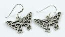 Earring Silver Butterfly Pointed Cut Wings