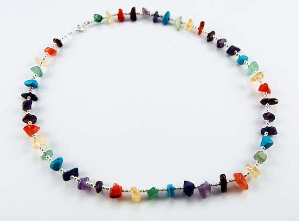 Necklace Stone Multi Colour Chips