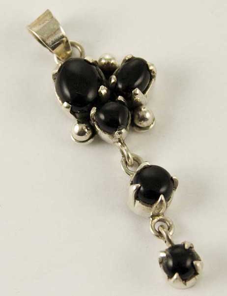 Pendant Silver 5 Circle Stones