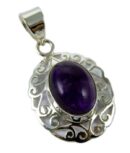 Silver Pendant Oval Stone
