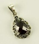 Silver Pendant Stone Red