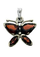 Pendant Silver Butterfly Garnet