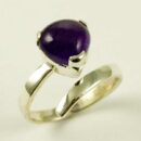 Silver Ring Amethyst Ball