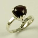 Silver Ring Garnet Ball