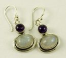 Silver Earring Oval Stone