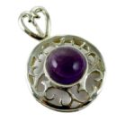 Silver Pendant Circle Stone