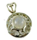 Silver Pendant Circle Stone
