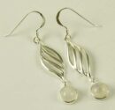 Silver Earring Cut Drop Labradorite