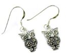 Silver Earring Marcasite Owl