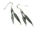 Earring Silver Double Feathers