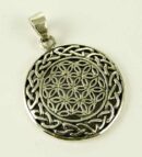 Silver Pendant Floral Circle