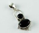 Pendant Silver Oval Drop Onyx Stone