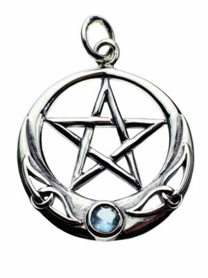 Pendant Silver Pentagram Aqua
