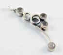Pendant Silver Rose Quartz 4 Stone Swirl