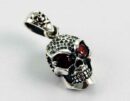 Pendant Silver Skull Red Eyes