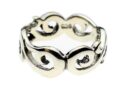 Silver Ring Floral Swirl Cut
