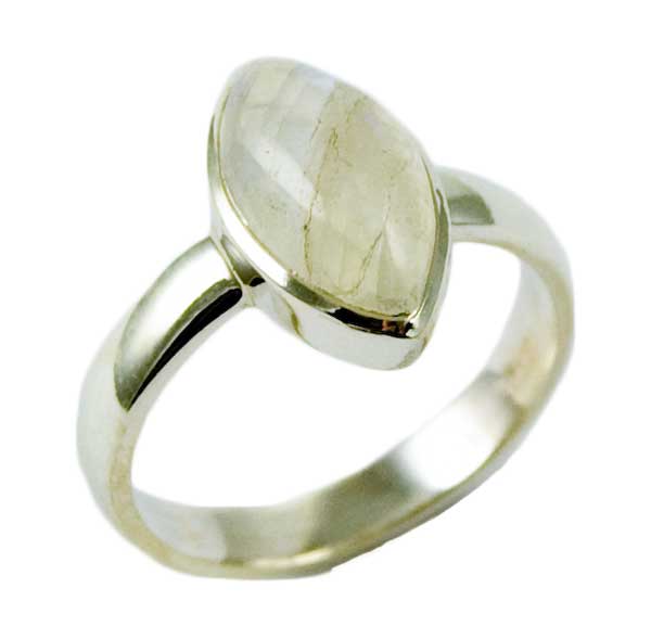 Silver Ring Moonstone Tear Drop
