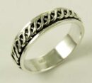 Ring Silver Band Roped