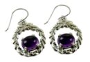 Silver Earring Stone Wreath