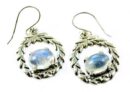 Silver Earring Stone Wreath